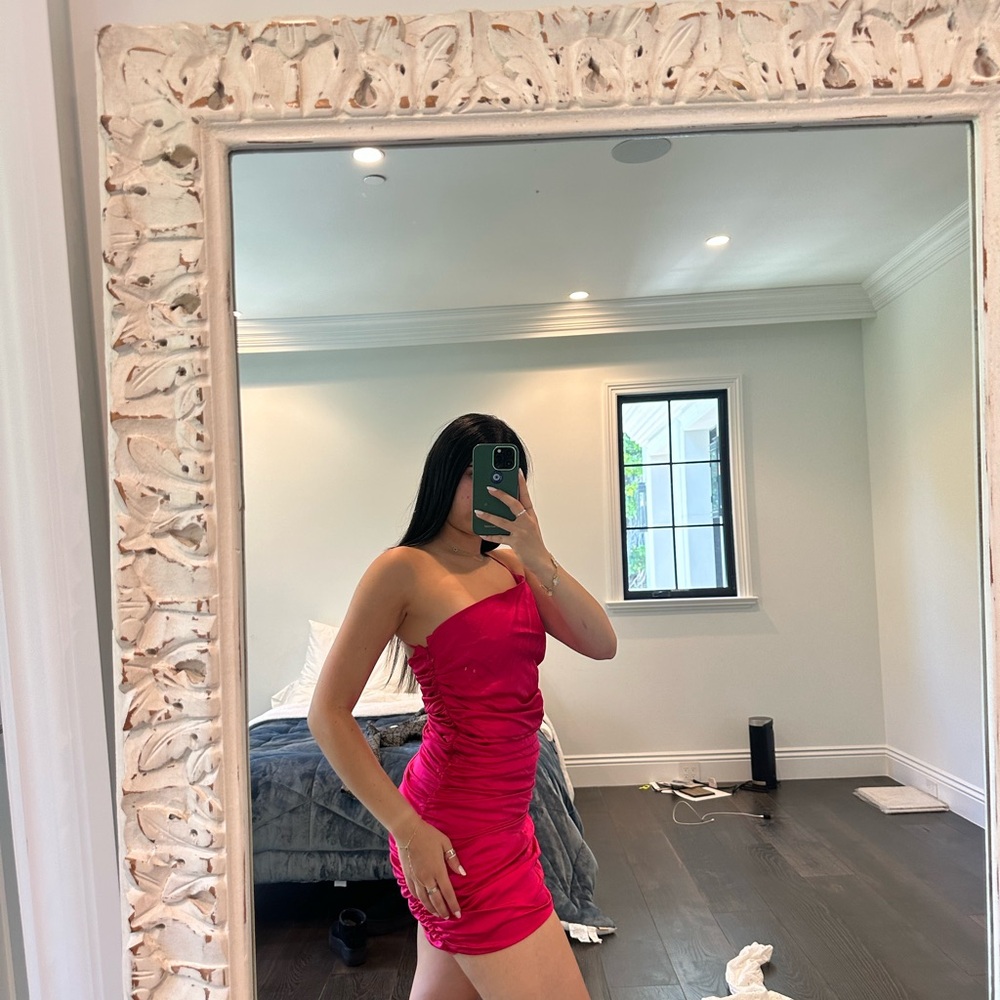 Cult Gaia satin pink dress